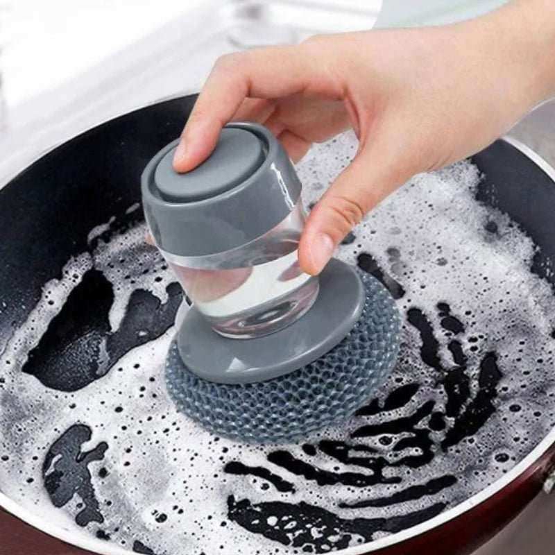 Liquid Soap Dispensing Dish Brush with Scrubber - Sywora