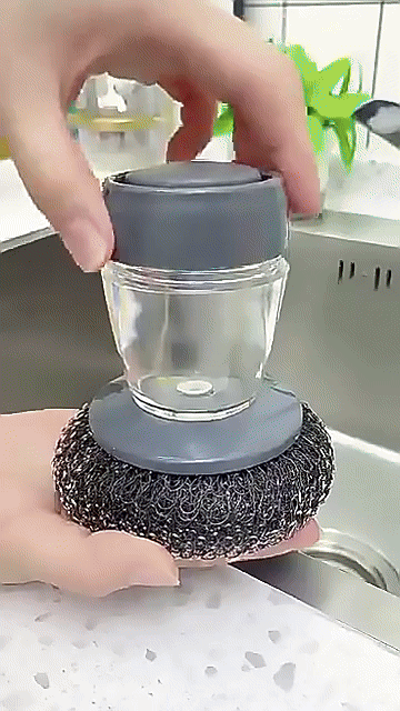 Liquid Soap Dispensing Dish Brush with Scrubber - Sywora