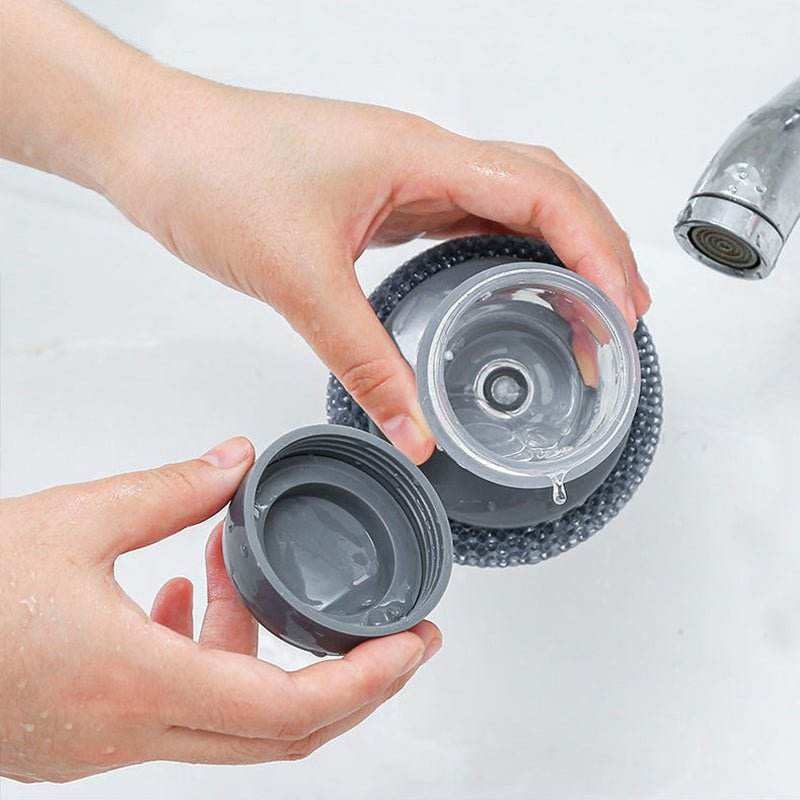 Liquid Soap Dispensing Dish Brush with Scrubber - Sywora