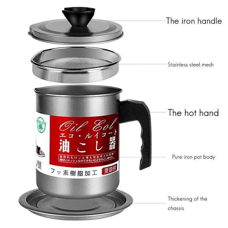 Stainless Steel Grease Container with Lid - Sywora