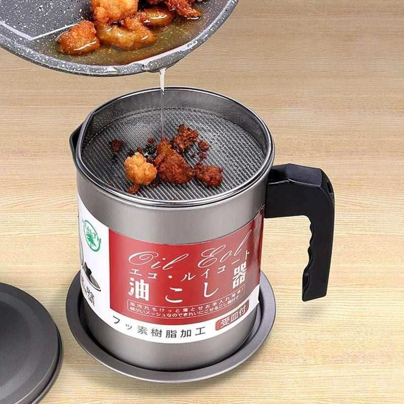 Stainless Steel Grease Container with Lid - Sywora