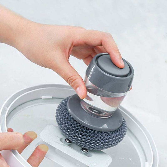 Liquid Soap Dispensing Dish Brush with Scrubber - Sywora