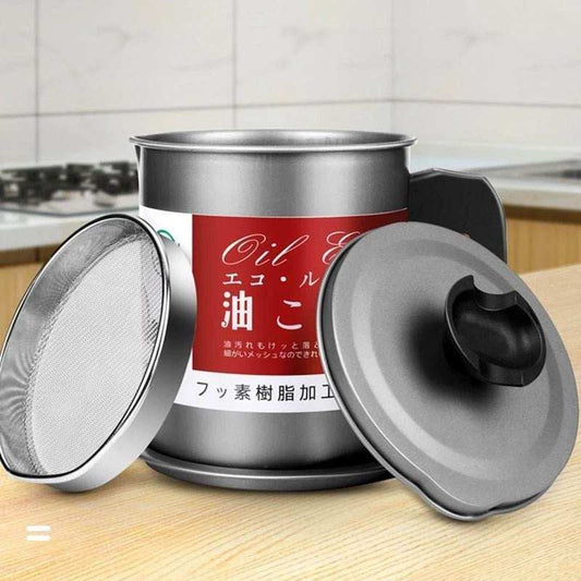 Stainless Steel Grease Container with Lid - Sywora